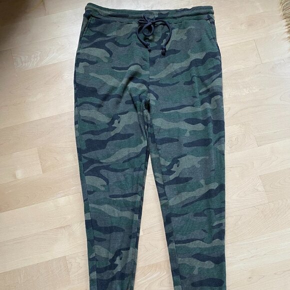 RDI Bnwot Waffle Joggers New Stretch Drawstring Green Camo Pant - Picture 3 of 10